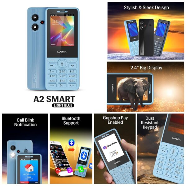 Lava A2 Smart (2025) Dual SIM Keypad Mobile Phone - 2.4'' Bi...