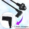 Storite 1.5 Meter 2 Pin 90 Degree Power Cord Cable 18AWG for...