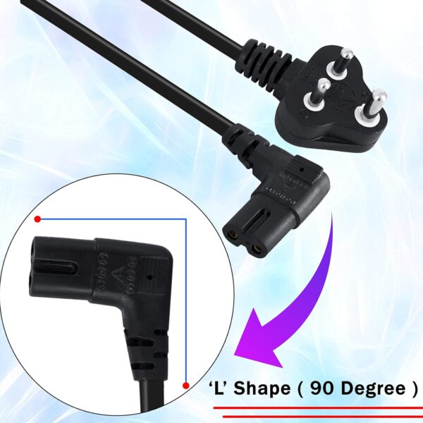 Storite 1.5 Meter 2 Pin 90 Degree Power Cord Cable 18AWG for...