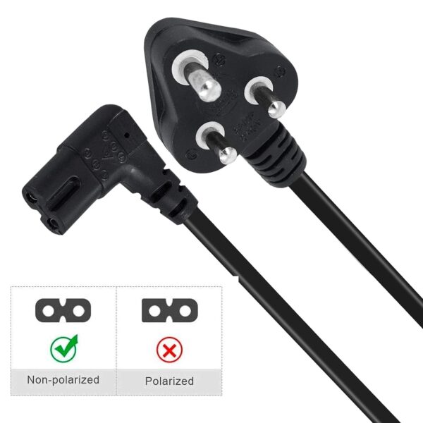 Storite 1.5 Meter 2 Pin 90 Degree Power Cord Cable 18AWG for...