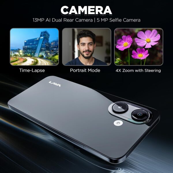 Lava Bold N1 (Radiant Black, 4 GB RAM, 64 GB Storage) | 6.75...