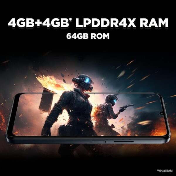 Lava Bold N1 (Radiant Black, 4 GB RAM, 64 GB Storage) | 6.75...