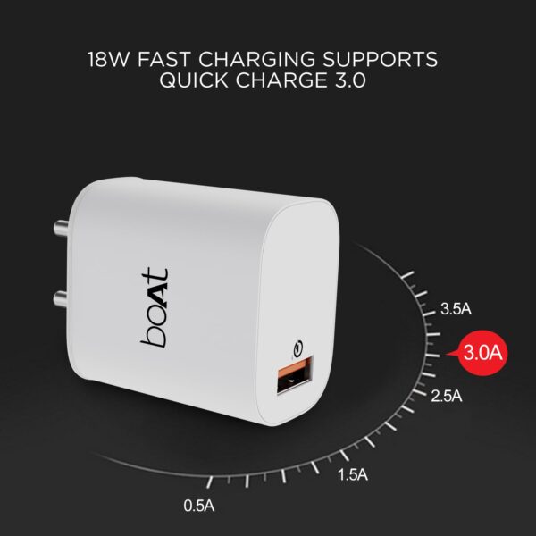 boAt WCD QC 3.0 18W Wall Charger with with Micro USB Cable, ...