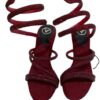 Sana. K Women's Open Toe Synthentic Red Diamond Swarovski St...