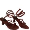 Sana. K Women's Open Toe Synthentic Red Diamond Swarovski St...