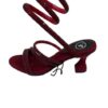 Sana. K Women's Open Toe Synthentic Red Diamond Swarovski St...