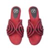 Sana. K Women's Open Toe Suede Ruby Red Open Toe Heel Sandal...