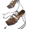 Sana. K Women's Open Toe Synthentic Silver Stringy Shoe Lace...