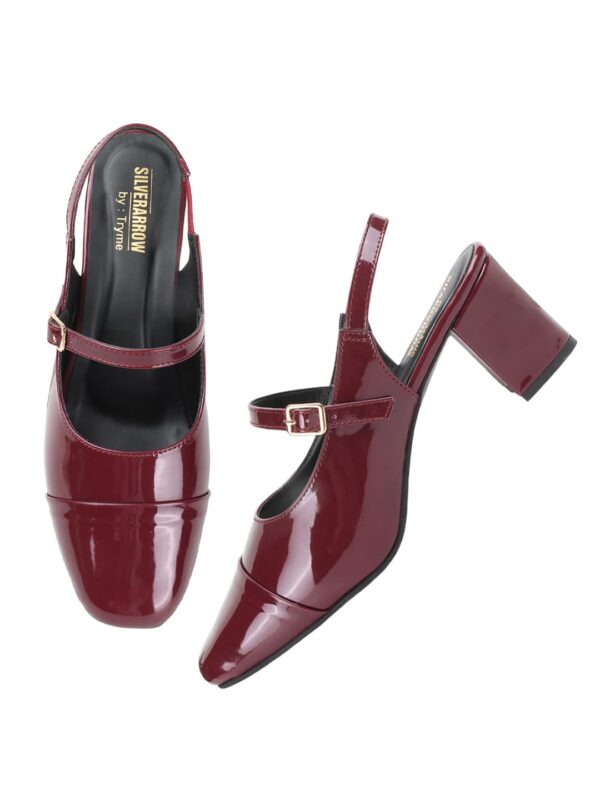SilverArrow Women's Aurelia Block Heel Color Tone Design | F...