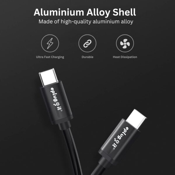 Eplugit Type C to type C 5A (100W) Data Sync & Fast Charging...