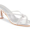 JM LOOKS Women's Square Open Toe Rhinestone Spool Heels Sand...