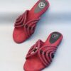 Sana. K Women's Open Toe Suede Ruby Red Open Toe Heel Sandal...