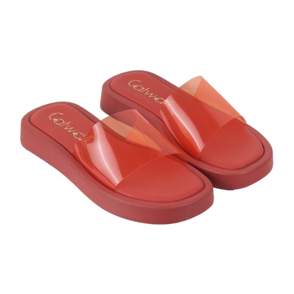 Catwalk Women's Flatform Transparent Sandal