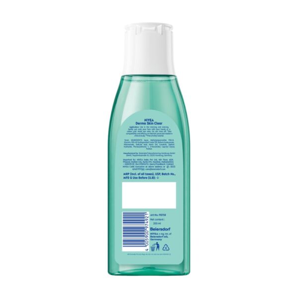 NIVEA Derma Skin Clear Toner (200ml), Cleansing and Hydratin...