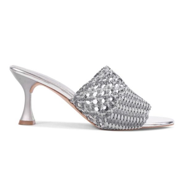 Padchin Womens Heels Knitted Round Toe Slim Heeled Mules for...