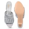 Padchin Womens Heels Knitted Round Toe Slim Heeled Mules for...