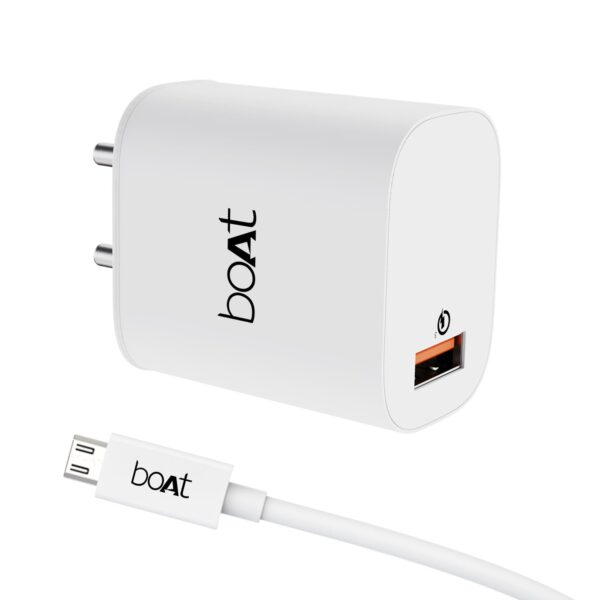 boAt WCD QC 3.0 18W Wall Charger with with Micro USB Cable, ...
