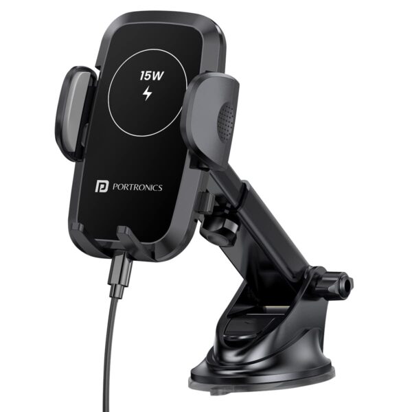 Portronics Charge Clamp 2 Mobile Holder with Wireless Chargi...