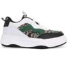 Chunky Sneakers, White, Green, Black, Patterned Panels, 26.5...