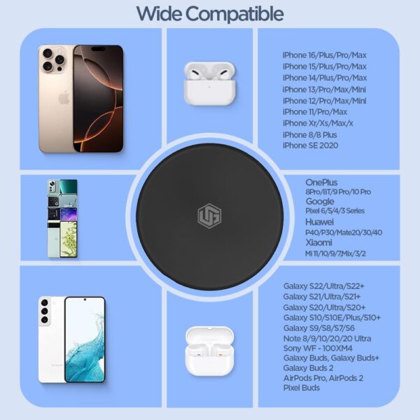 UNIGEN® UNIPAD 200 Wireless Charger, 15W Qi Fast Wireless Ch...