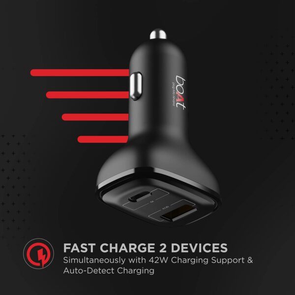 boAt Dual Port Qc-Pd 24W Fast Car Charger with 24W Fast Pd C...