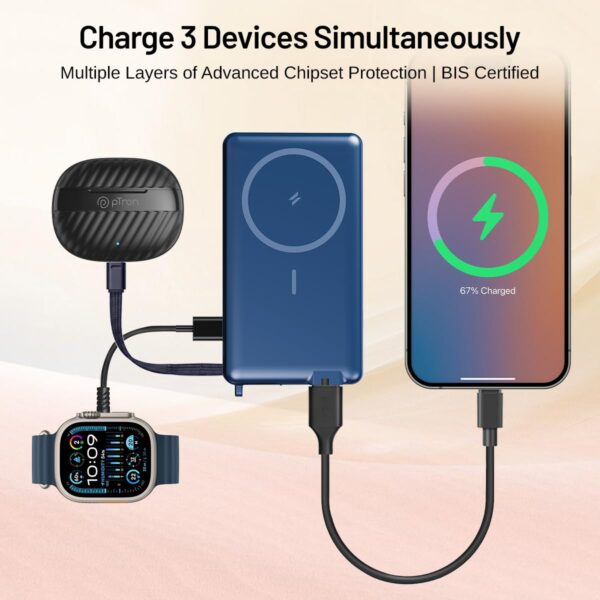 pTron Dynamo Dash Magnetic Wireless 10000mAh Fast Charging S...