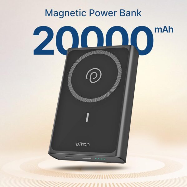 pTron Dynamo Fuel 20000mAh 15W MagSafe Wireless Power Bank w...