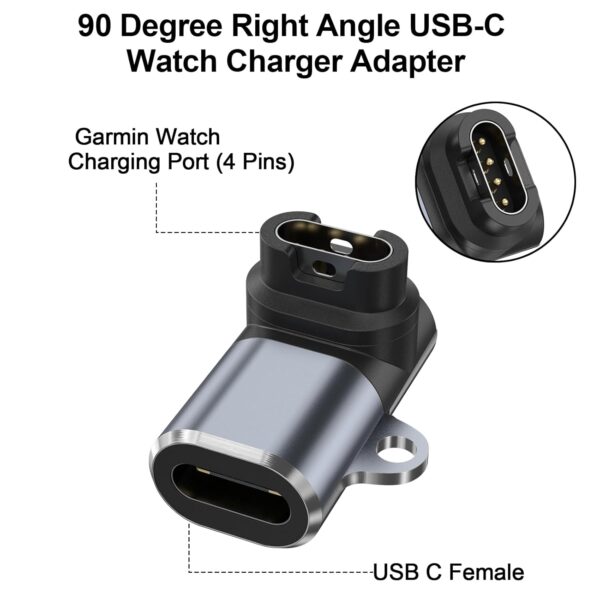 Meliya Charger Type C Adapter for Garmin Watch, USB C Cable ...