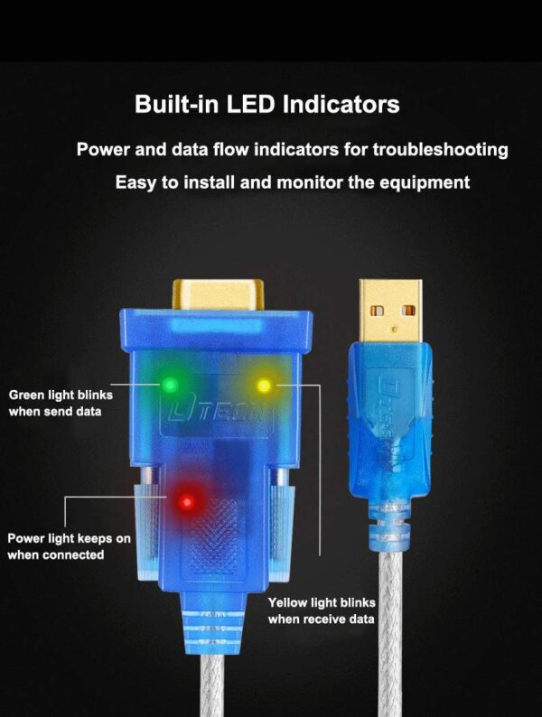 DTECH USB to Serial Adapter 3M USB to RS232 DB9 Female Cable...