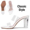 TRASE Transparent Double Strap Block Heels for Women Stylish...