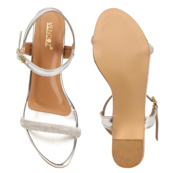Vendoz Women Golden Party Wedding Heels for Bridal