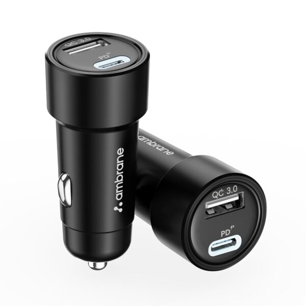 Ambrane 51W Fast Charging Car Charger, Dual Output 33W Type ...