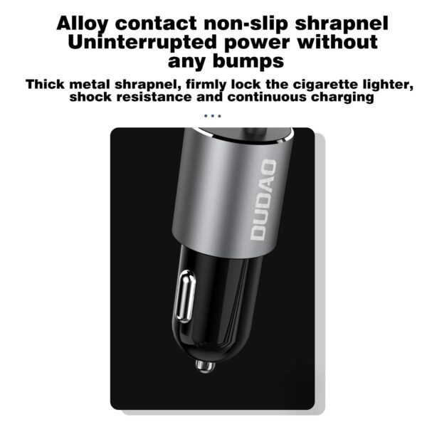 DUDAO R5PRON Premium Car Charger – Metallic Body, 3.4A Super...