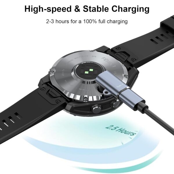 Meliya Charger Type C Adapter for Garmin Watch, USB C Cable ...
