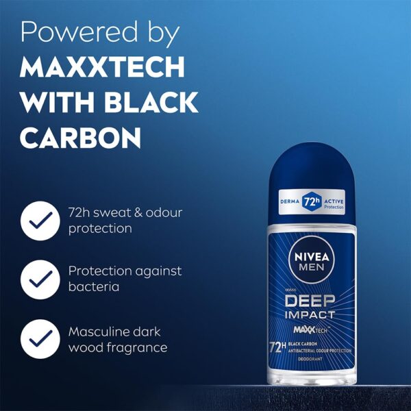 NIVEA MEN Deep Impact Freshness Deodorant Underarm Roll-on |...