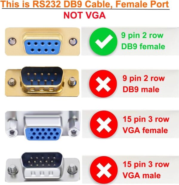 DTECH USB to RS232 DB9 Female Serial Adapter Cable Windows 1...