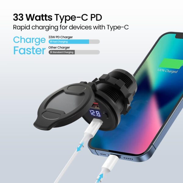 Portronics Spark 51W Multi-Vehicle Phone Charger, 33W Type-C...