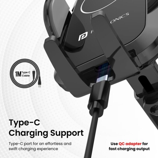 Portronics Charge Clamp 2 Mobile Holder with Wireless Chargi...
