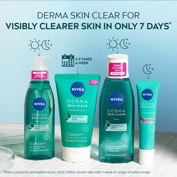 NIVEA Derma Skin Clear Toner (200ml), Cleansing and Hydratin...