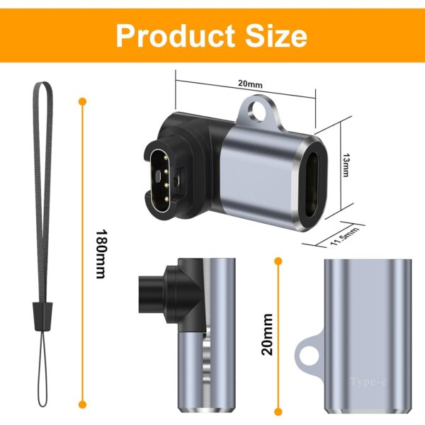 Meliya Charger Type C Adapter for Garmin Watch, USB C Cable ...