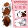 YKXLM Girls Latin Dance Shoes Kids Low Heels Tango Salsa Bal...