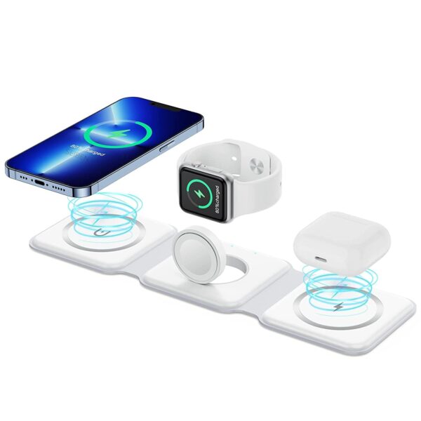 3 in 1 Magnetic MagSafe Foldable Wireless Charger for iPhone...
