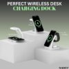 QKXC Sakit® Wireless Charger 3In1 23W Mag-Safe Stand For iPh...