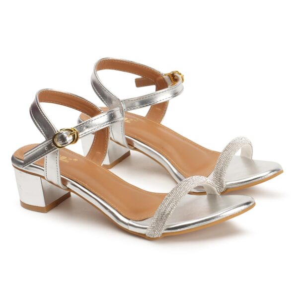 Vendoz Women Golden Party Wedding Heels for Bridal