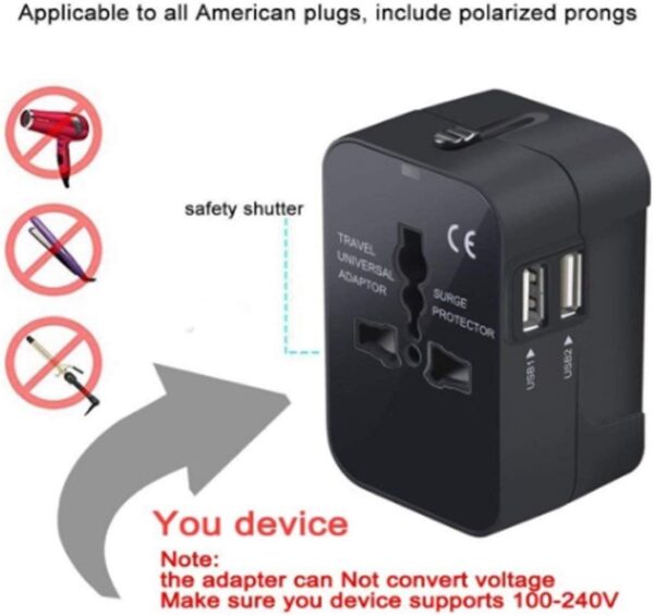 rts Universal Travel Adapter, International All in One World...