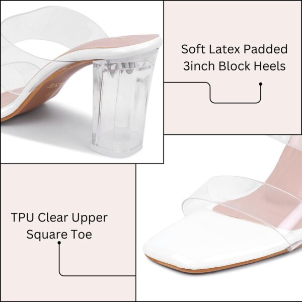 TRASE Transparent Double Strap Block Heels for Women Stylish...