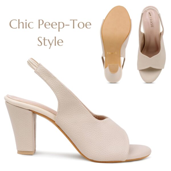 TRASE Ankle Strap Pointed Toe Block Heel Pumps Sandals For W...