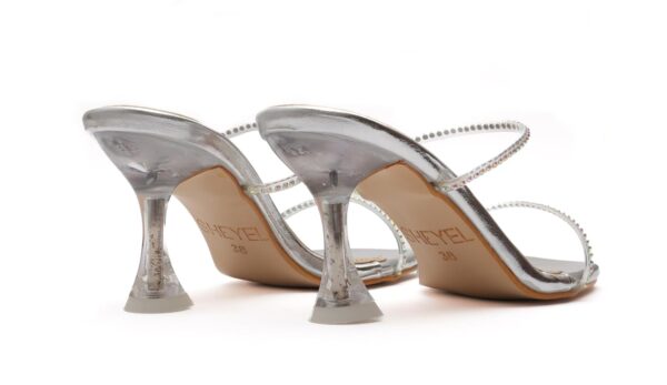 SHEYEL Women’s Transparent Block Heels | Silver Strap Party ...