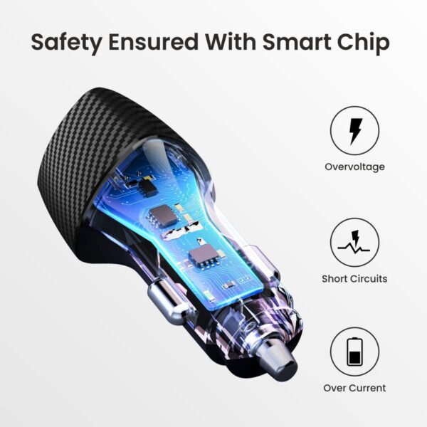 Portronics 51W Car Power 16 Fast Car Charger with Dual Outpu...