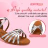 YKXLM Girls Latin Dance Shoes Kids Low Heels Tango Salsa Bal...